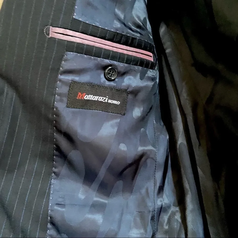 Mattarazi Uomo Wool & Cashmere Pinstripe Venezia Blazer 48